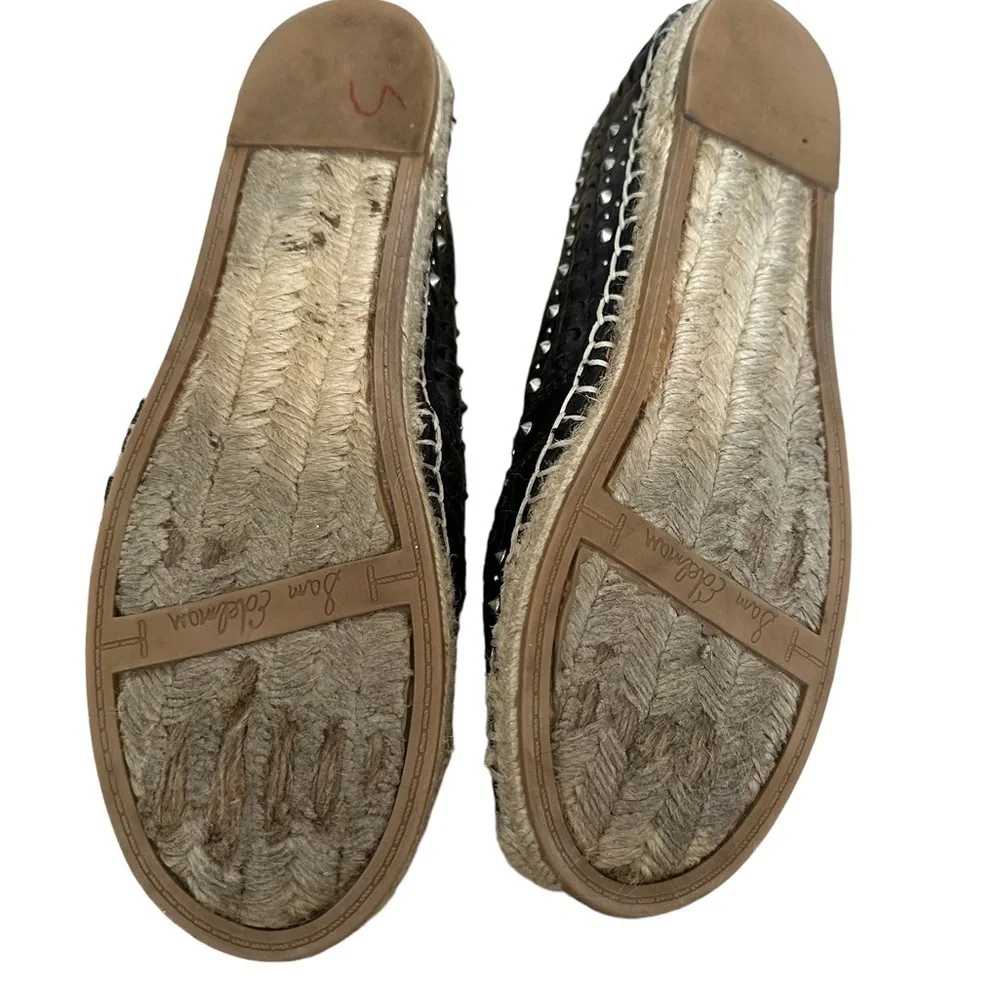 Sam Edelman Black leather espadrilles with stud detail size 8.5 goth whimsigoth