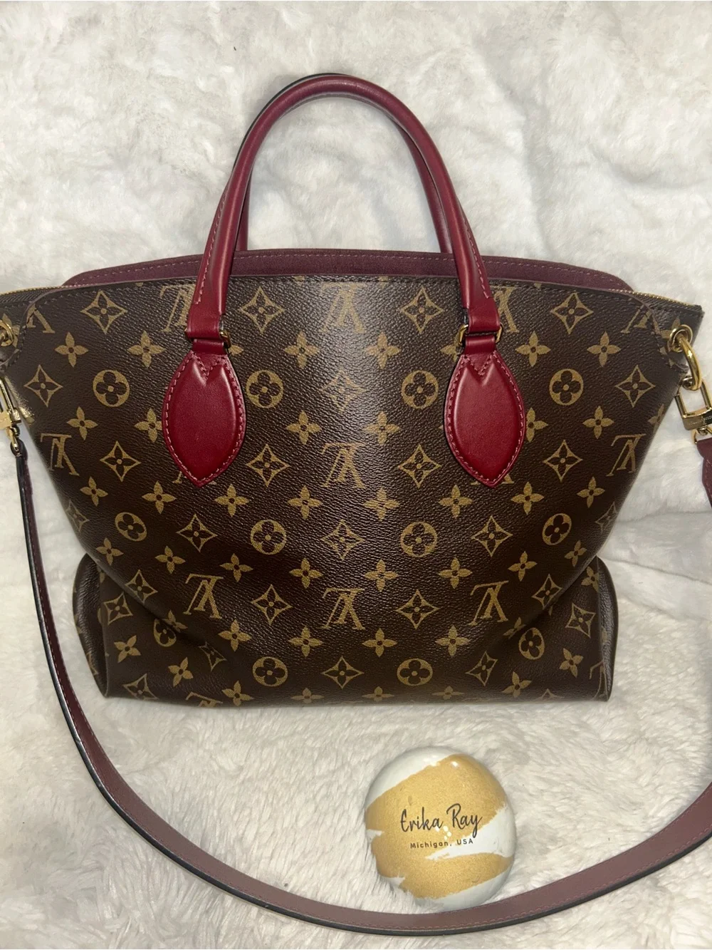 Louis Vuitton Monogram Canvas Flower Tote MM Bordeaux