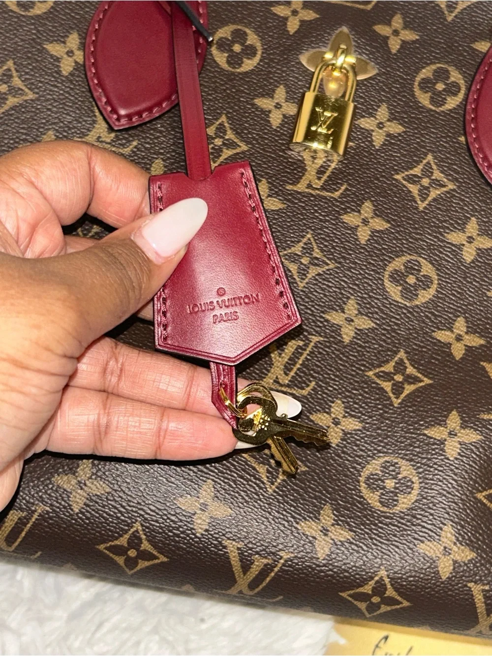 Louis Vuitton Monogram Canvas Flower Tote MM Bordeaux
