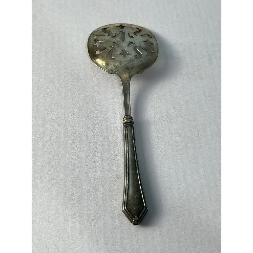 VTG Webster Sterling Silver Handle Pierced Tomato Serving Spoon