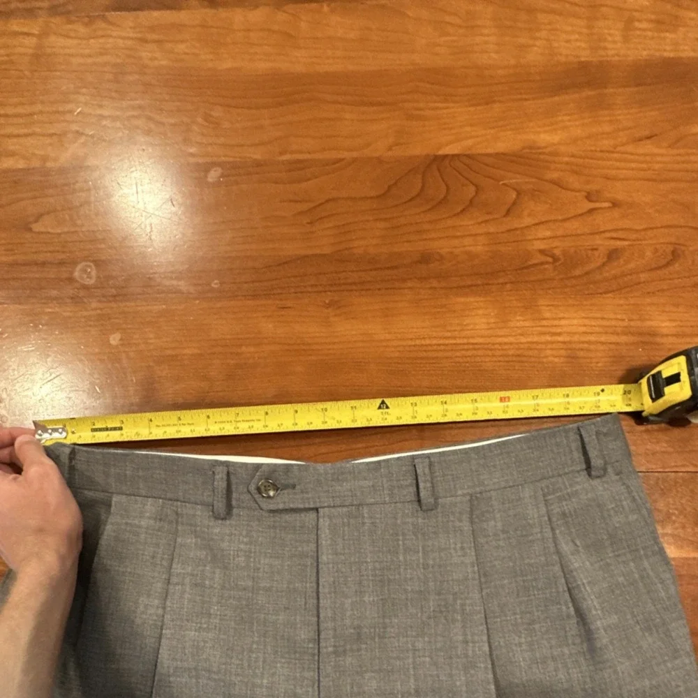 Lauren Ralph Lauren Men's Gray Wool Dress Pants Pleated Classic Straight 42/32
