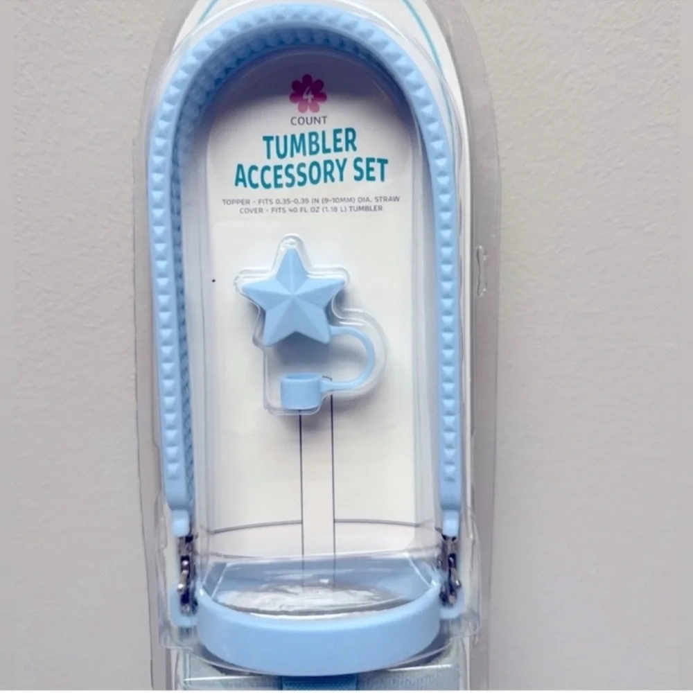 3 for $15 SALE 4 piece Blue Tumbler Accessory Set, Target Bullseye, fits 40 oz