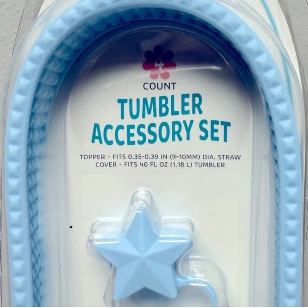 3 for $15 SALE 4 piece Blue Tumbler Accessory Set, Target Bullseye, fits 40 oz
