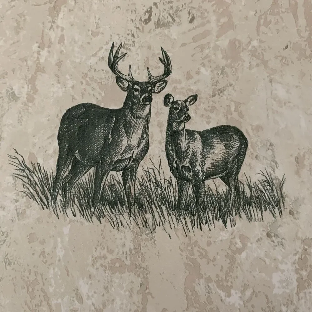 3 Count Wallpaper Pre-pasted Vinyl Deer, Doe, Buck, Fawn, Chucker, Ducks 56 sf.