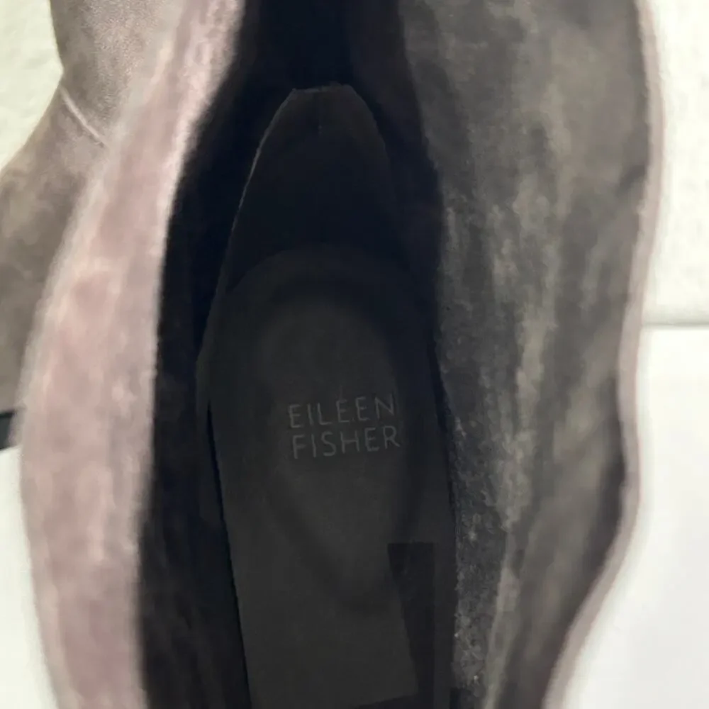 NEW Eileen Fisher Jaunt Short Boots Italian Suede Size 8.5 Slate Brown