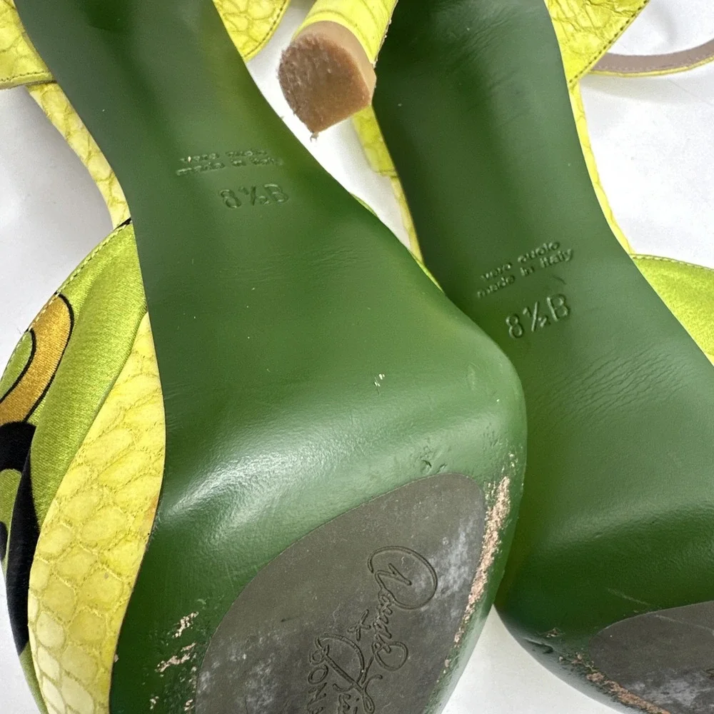 Donald & Lisa Pliner Signature CHIARA Platform Green Bottom Heel Luxe RARE 8 1/2