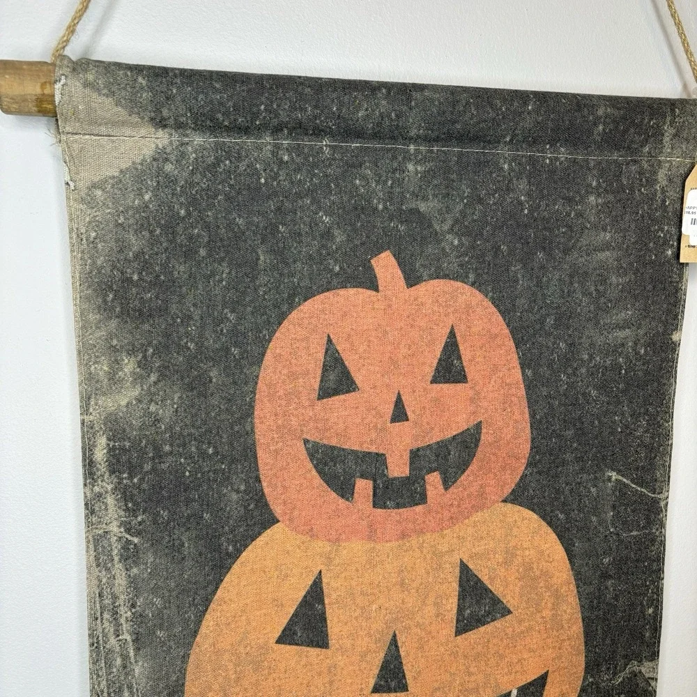 Halloween Tapestry Scroll Wall Hanging Trick‎ or Treat Pumpkin Jack O Lantern