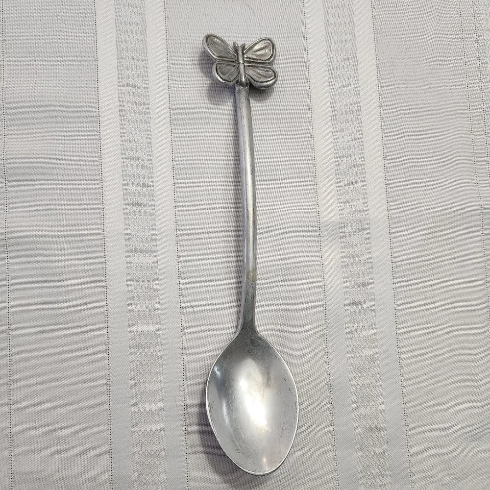3/$25 Mariposa serving spoon butterfly top 12 inches pewter color