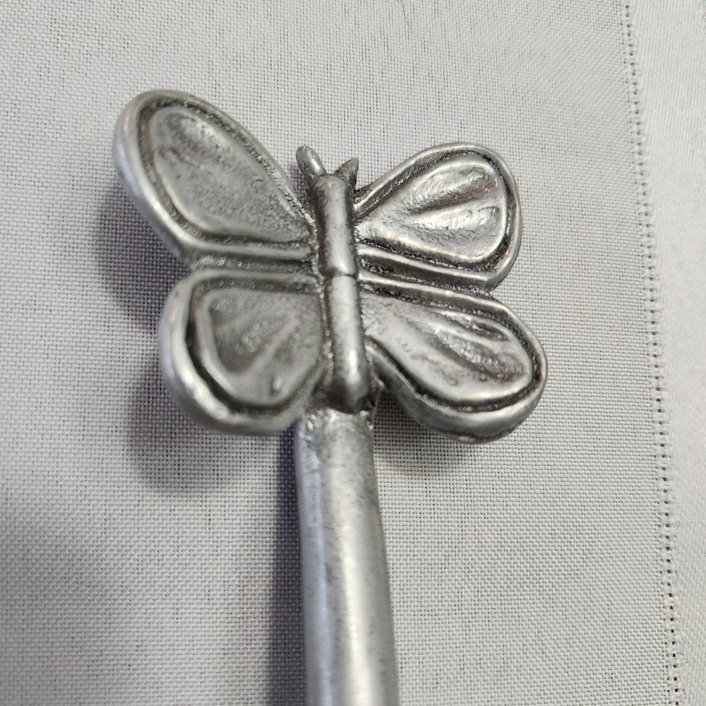 3/$25 Mariposa serving spoon butterfly top 12 inches pewter color