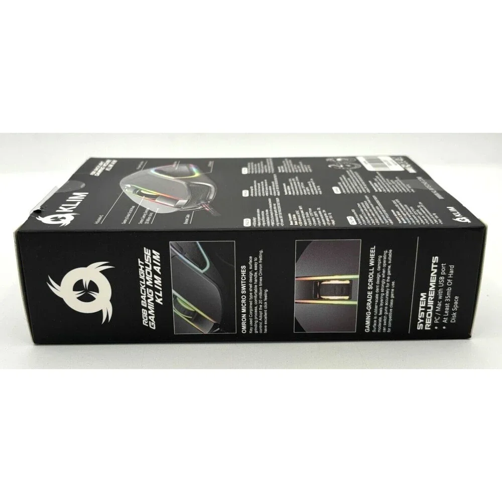 Klim AIM RGB‎ Backlight Gaming Mouse B06XH2381Y Macro Programmable Wired Mac/PC