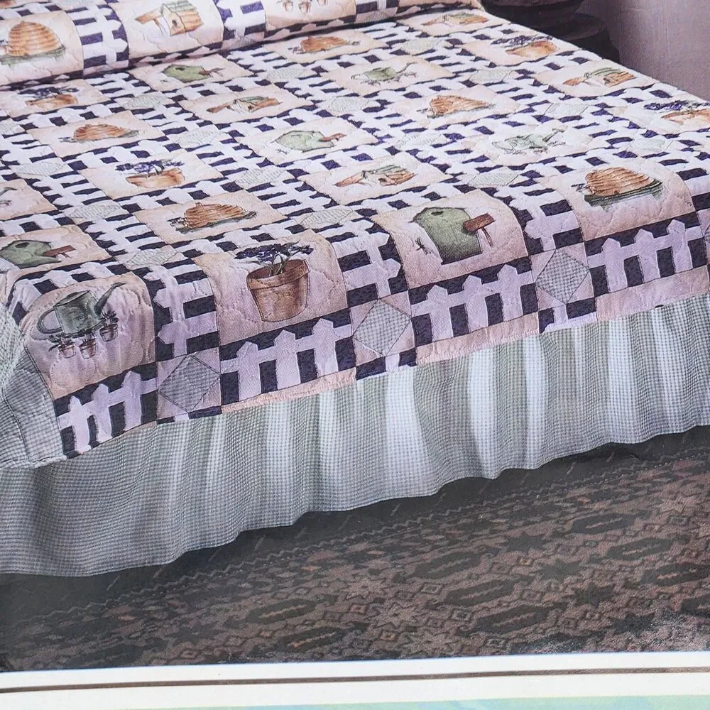 Home Collection Twin Americana Quilt Garden Design Cottagecore New