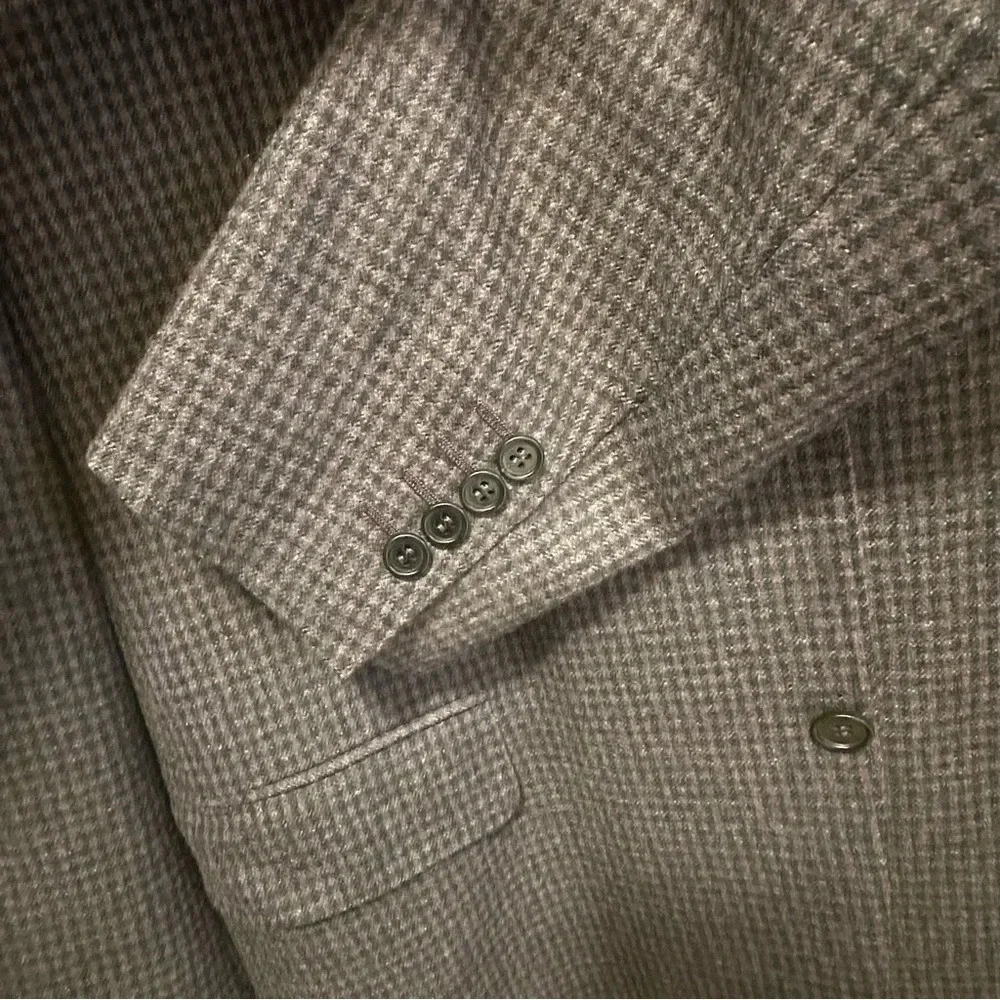 CANALI Wool Cashmere Silk Sport Coat Blazer Purple Plaid Check Italy Size 54