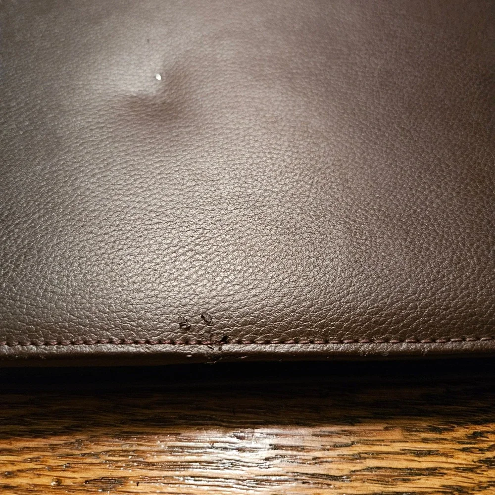 Day Timer Brown Faux Leather Zippered Portfolio Case Handle Business Organizer