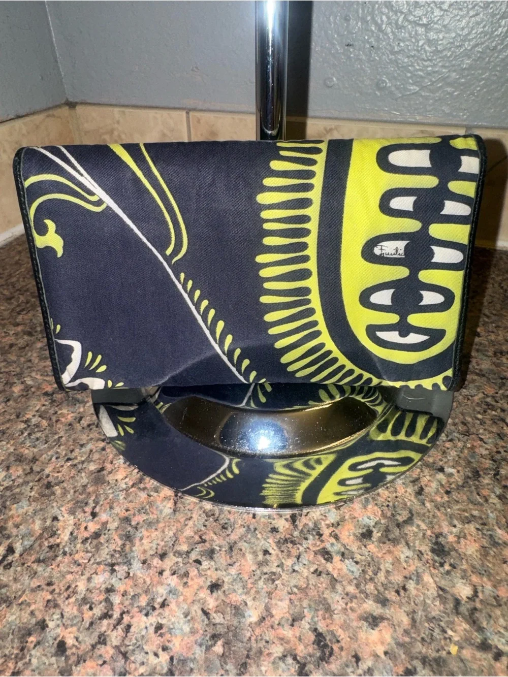 Emilio Pucci navy blue canvas wallet EUC retail $499