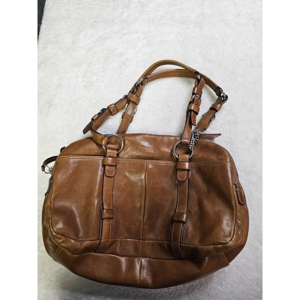 Coach Bonnie 12695 Satchel British Tan Leather Shoulder Bag Y2K