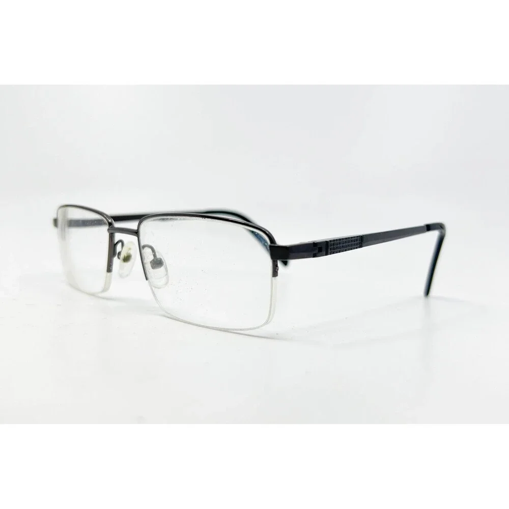 Adolfo Eyeglass Frames Mens Gunmetal Semi Rimless Officer 55-18-140 55mm