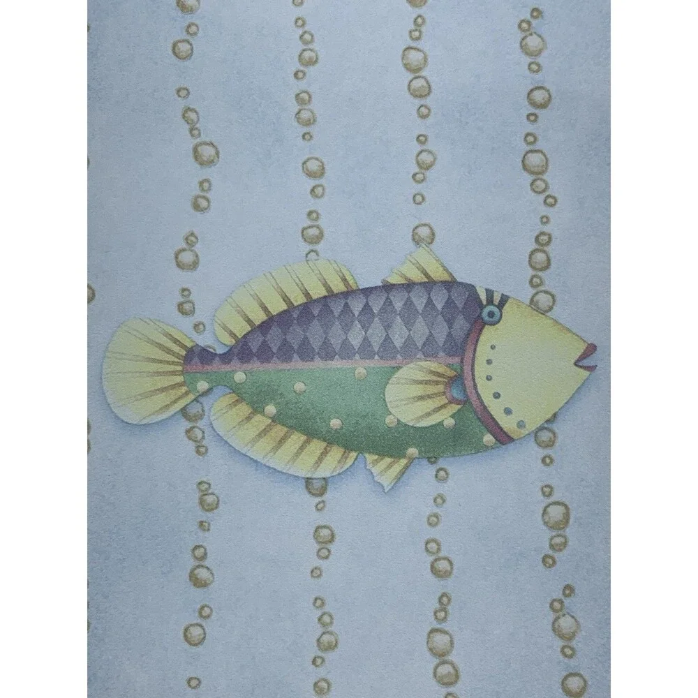 Vintage Imperial Debbie Mumm Wallpaper Tropical Fish 20.5 In. Wide X 11yds Long