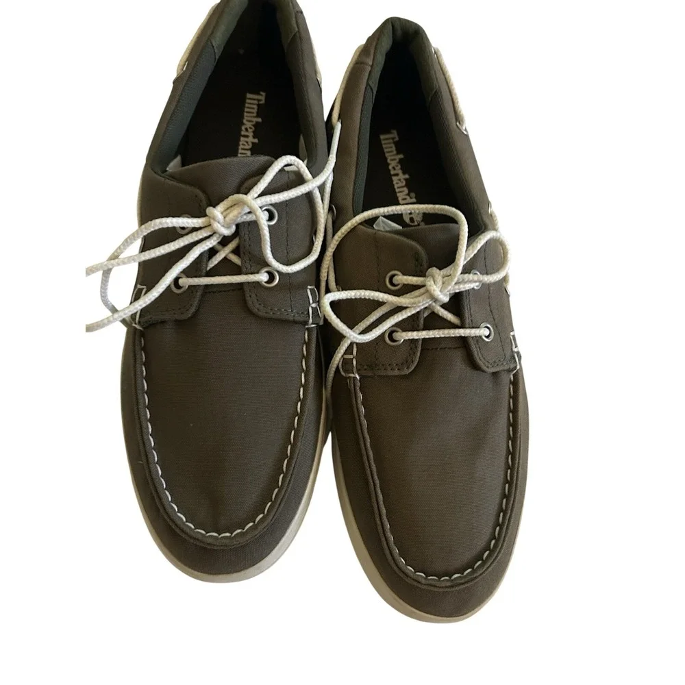 Timberland Cotton Gray‎ Canvas Boat Shoe Men US 8.5M