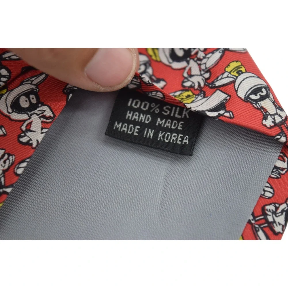 VTG Looney Tunes‎ Marvin the Martian Balancine 1992 Silk Necktie Cartoon Red