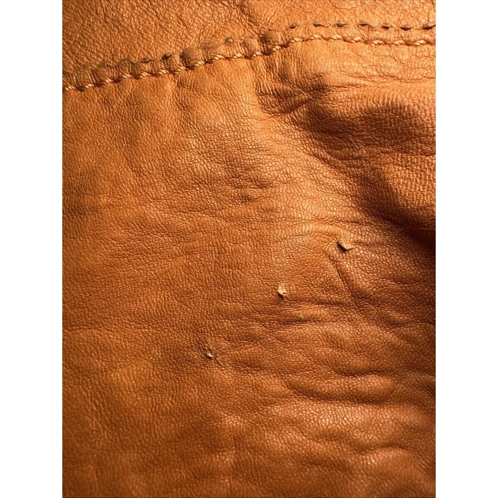 Banana Republic Lambskin‎ Distressed Leather Shoulder Tote Hobo Bag Cognac