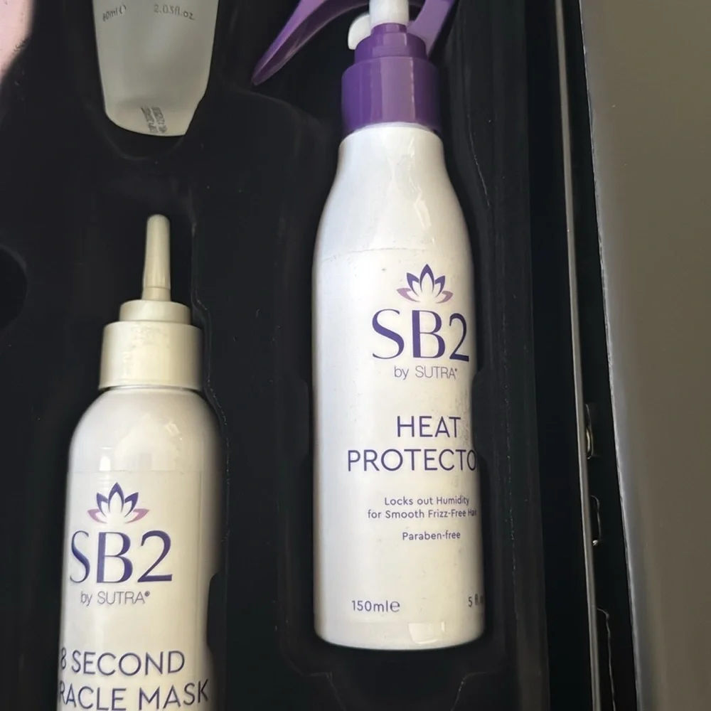 Sutra Beauty 5-Pc. Hair Styling Gift Set; Flat Iron, Heat Brush, Protectant NEW