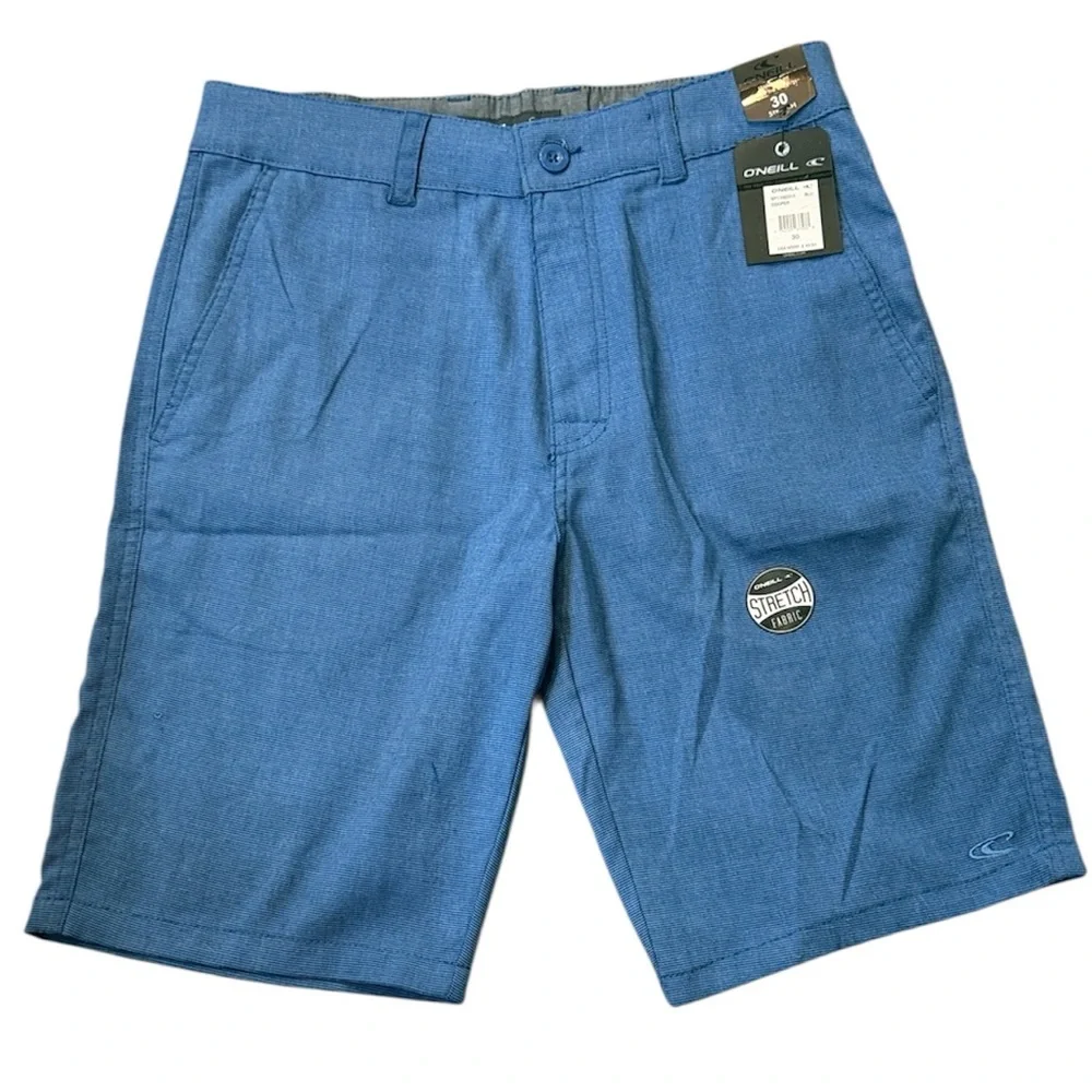 O'Neill Microfiber Blend Short Size 30‎ Blue Stripe Standard Fit Stretch NWT