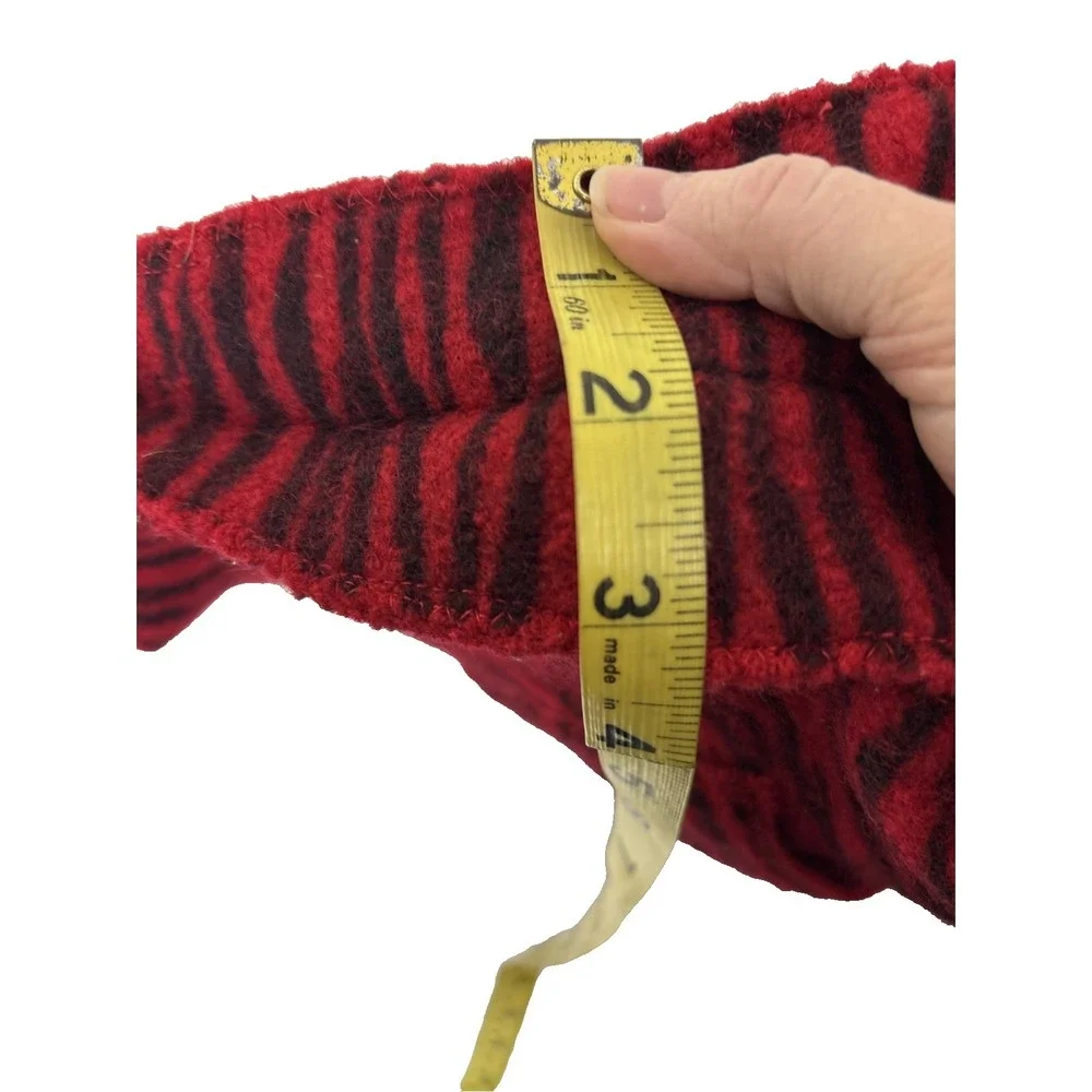 Wool Zebra Print Top‎ Handle Bag Handbag Purse Wood Handle Red Black