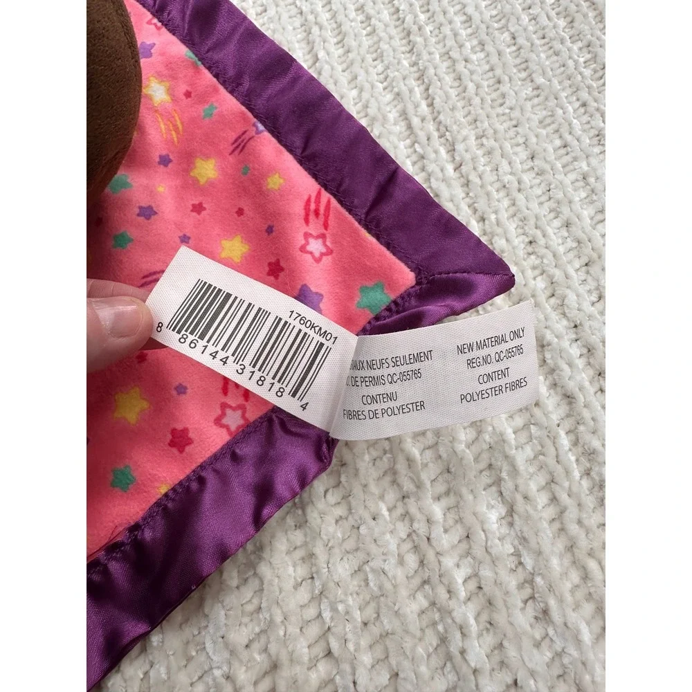 Disney Doc McStuffins Baby Security Blanket Pink Star Lovey‎ Purple Satin