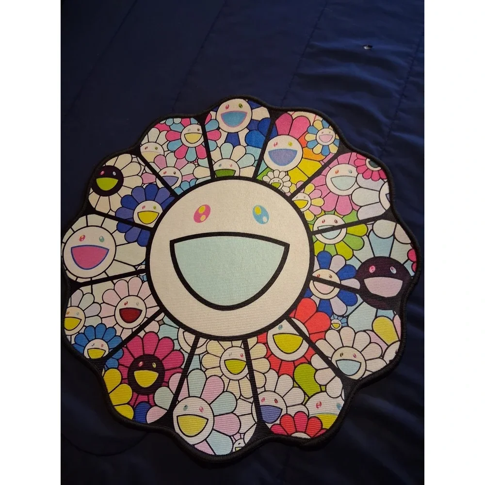 New Takashi Murakami Flower Bedroom Area Rugs Floor Mat Living‎ Room Carpet