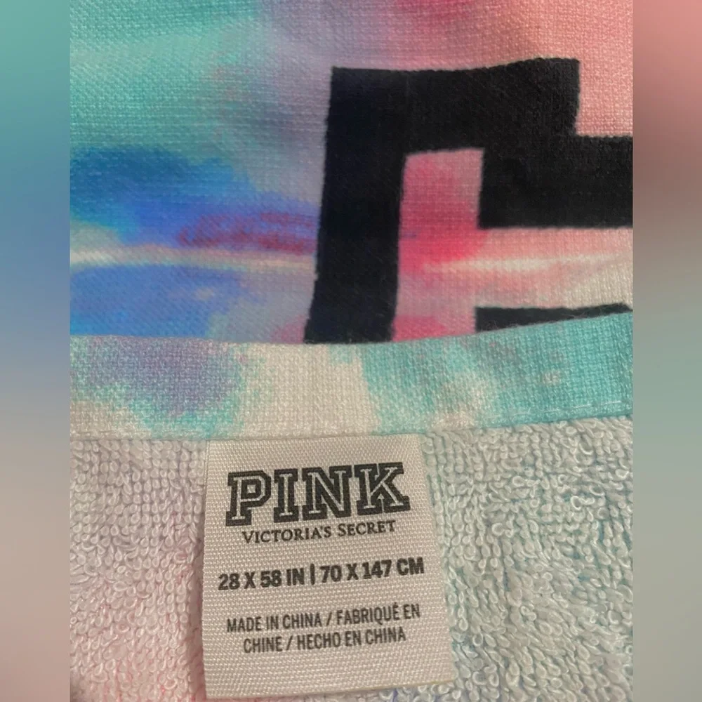 Victoria's Secret PINK beach Towel Convertible PINK Tote Packable PINK tie dye