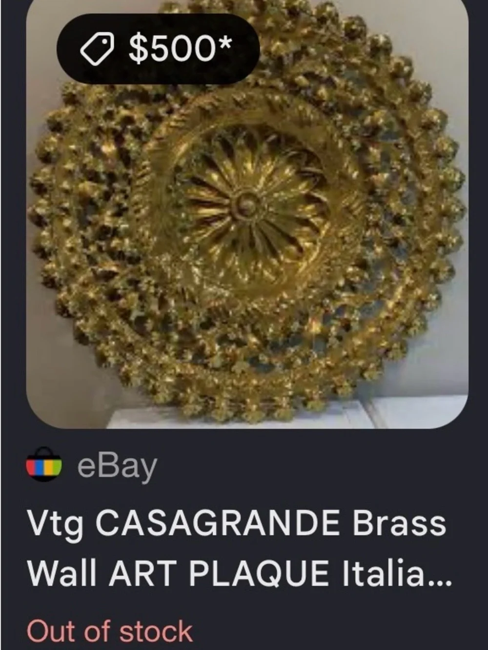 Vintage hanging detailing metal