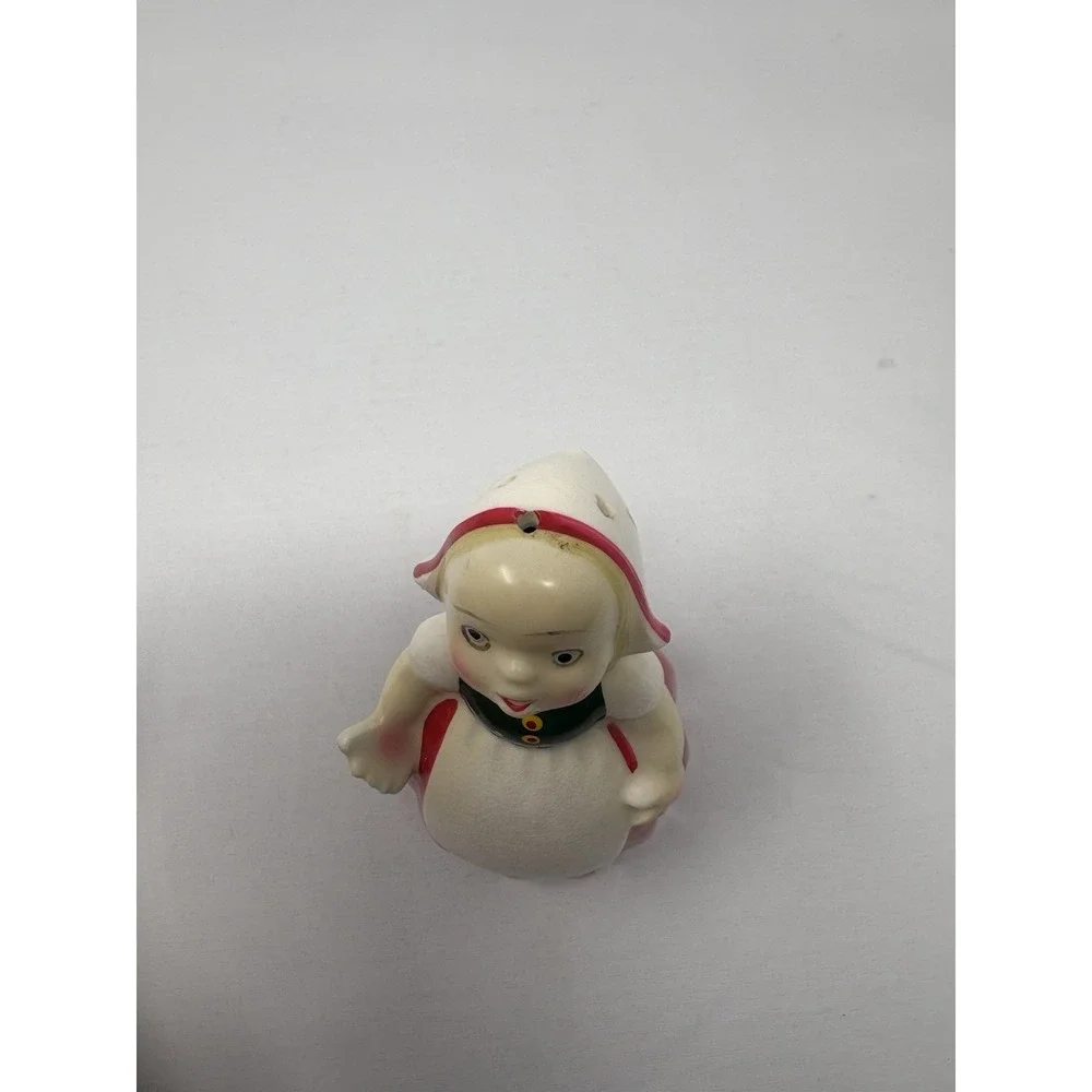 Vintage 1950's Japan Ceramic Dutch Girl Salt Shaker Novelty Traditional Dress