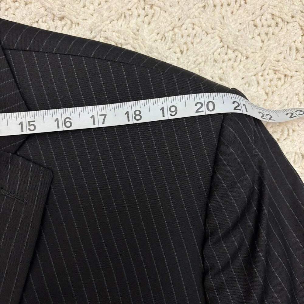 Ralph Lauren‎ Pinstripe Suit Set Wool 2-Button Blazer 48 L Pants 36x32.5 MINT