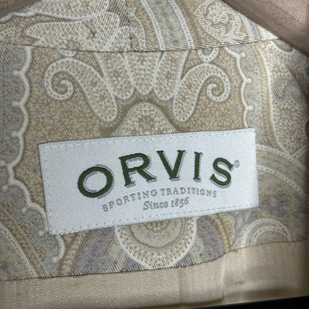 Orvis Womens Vintage Paisley Silk Blend Blazer Size 12 Capsule Old Money Beige
