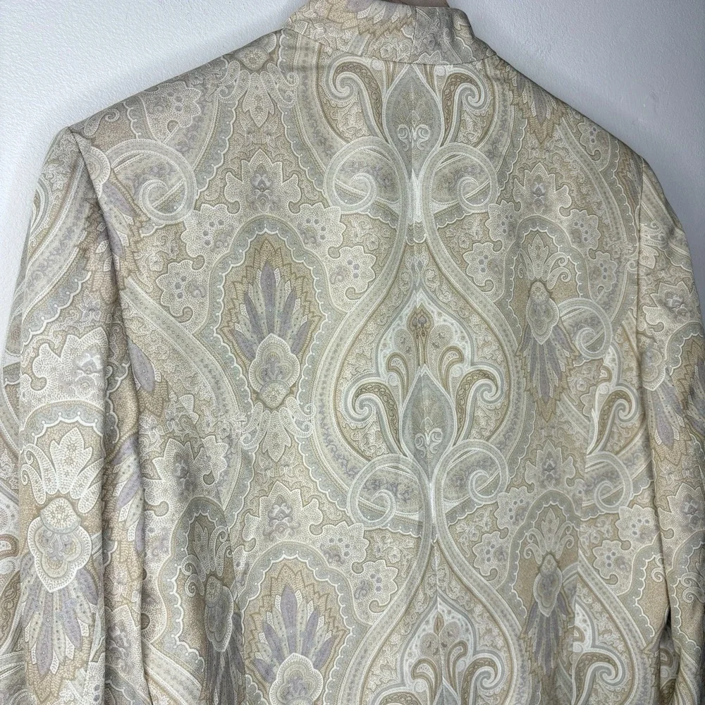 Orvis Womens Vintage Paisley Silk Blend Blazer Size 12 Capsule Old Money Beige