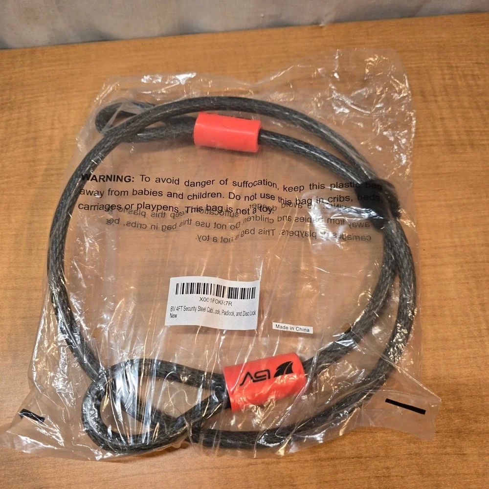 BV 4FT Security Steel Cable‎ Lock, Padlock, Disk Lock - 4 foot long cable only