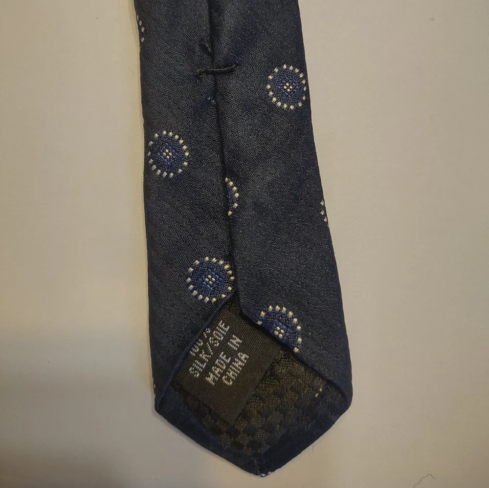 Sean John Navy Blue Patterned Men's Silk Tie