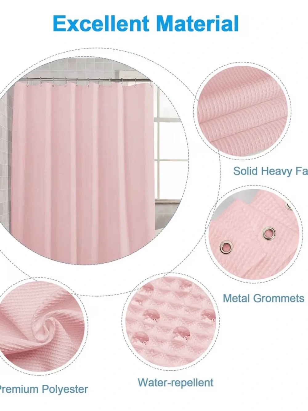 PVC Shower Curtain Liner Vinyl Resistant Water Repellent Odorless Open Box BB