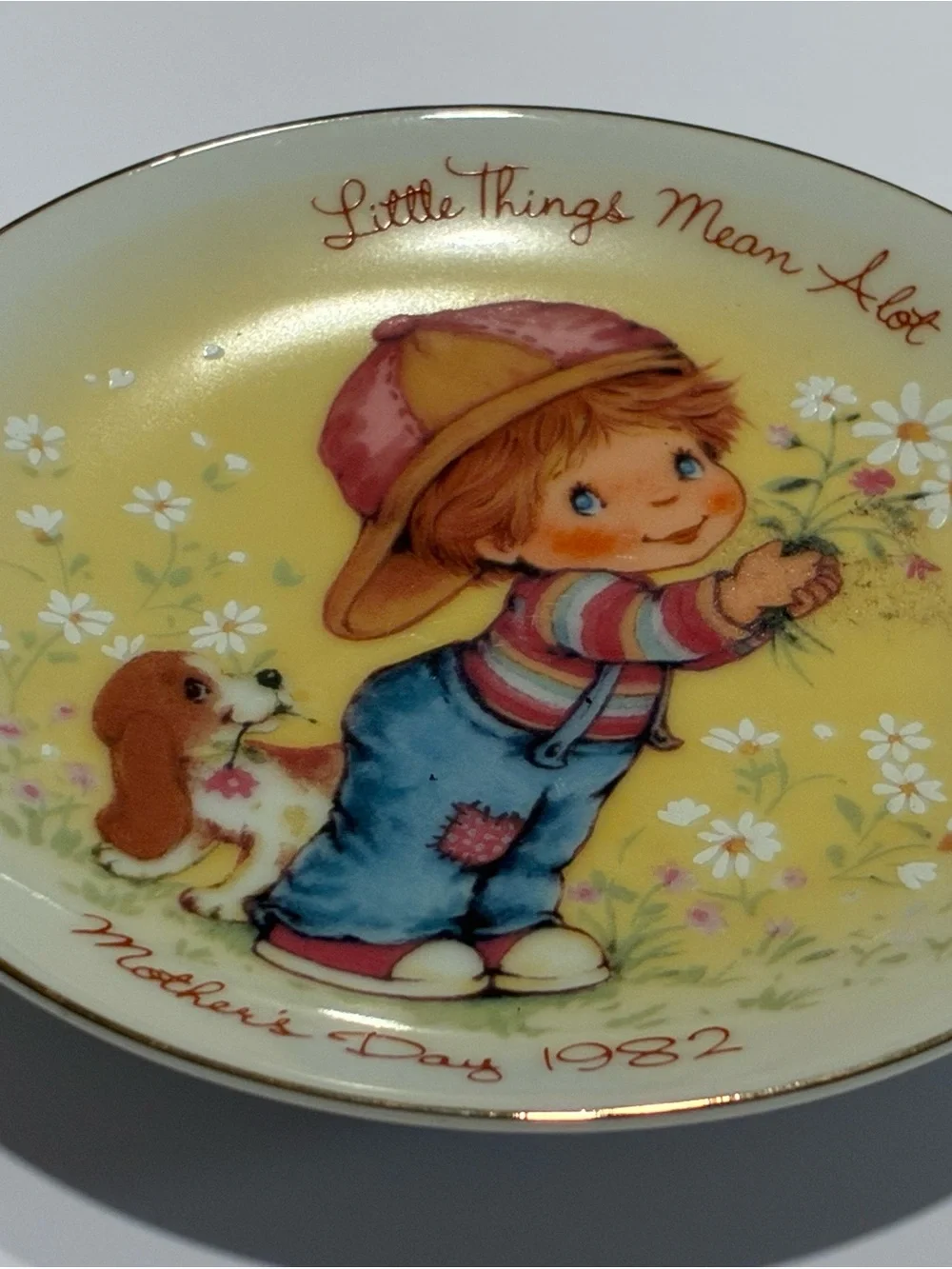 Vintage 1982 Avon Mother’s Day Plate Little Things Mean A Lot Trinket Decor