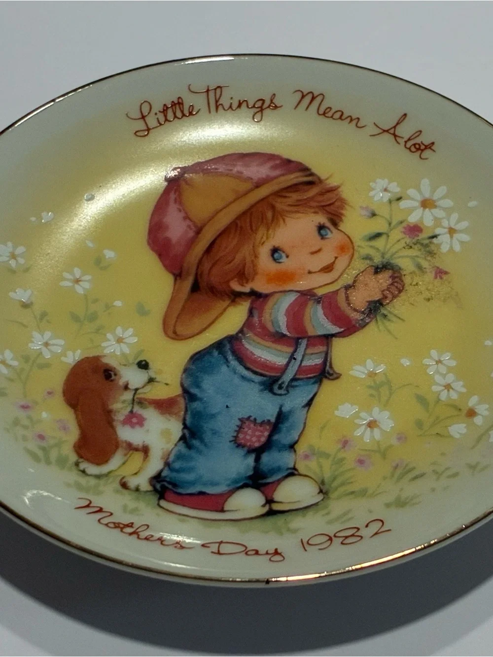 Vintage 1982 Avon Mother’s Day Plate Little Things Mean A Lot Trinket Decor