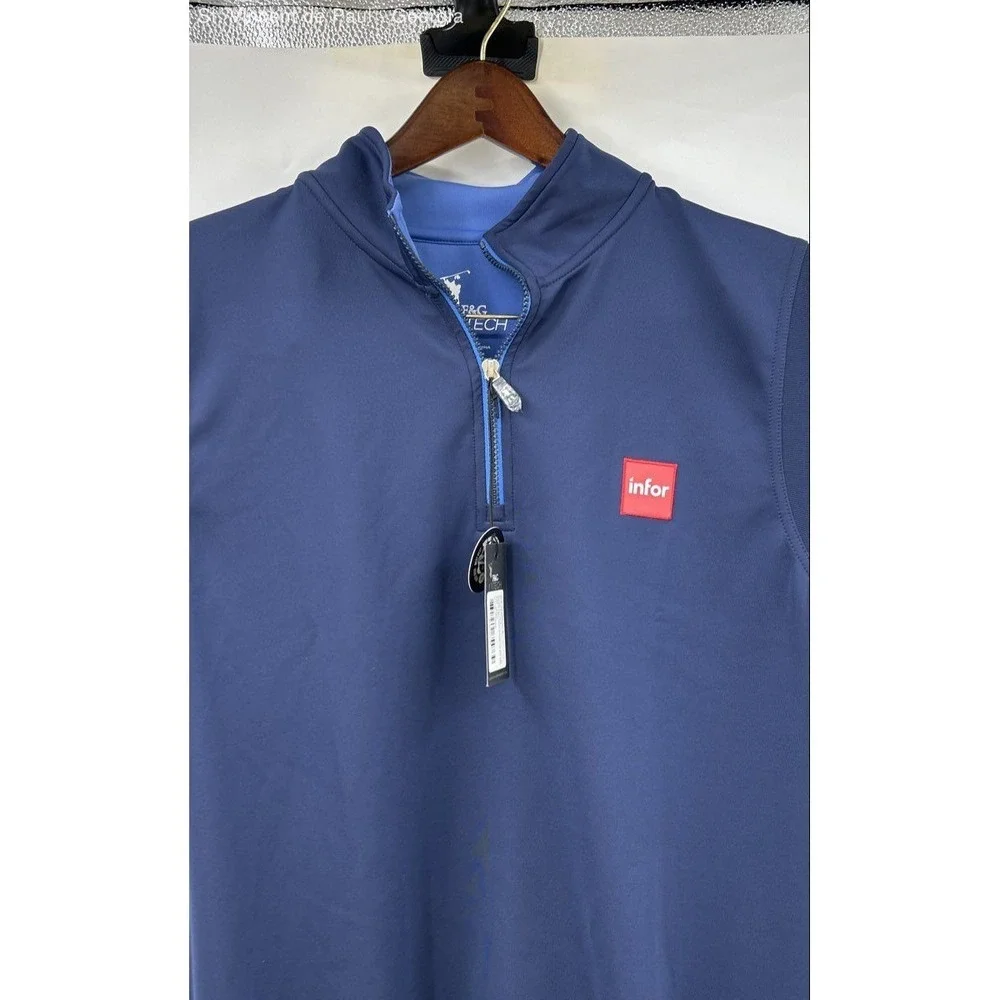 F&G Tech Full Zip Golf Vest Men's Size Large Blue NWT