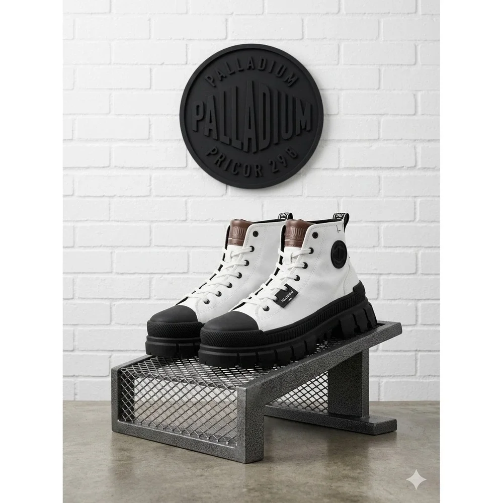 Palladium Revolt Hi TX White Black Platform Lug Sole Boots High Top 1947 grunge