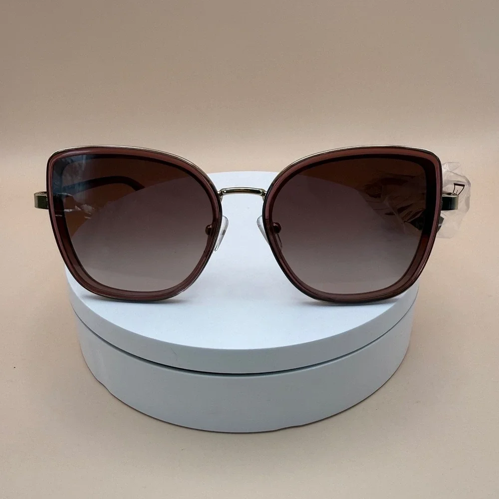 Kurt Geiger London Crystal Burgundy Square Butterfly Sunglasses NEW KGL9037/S