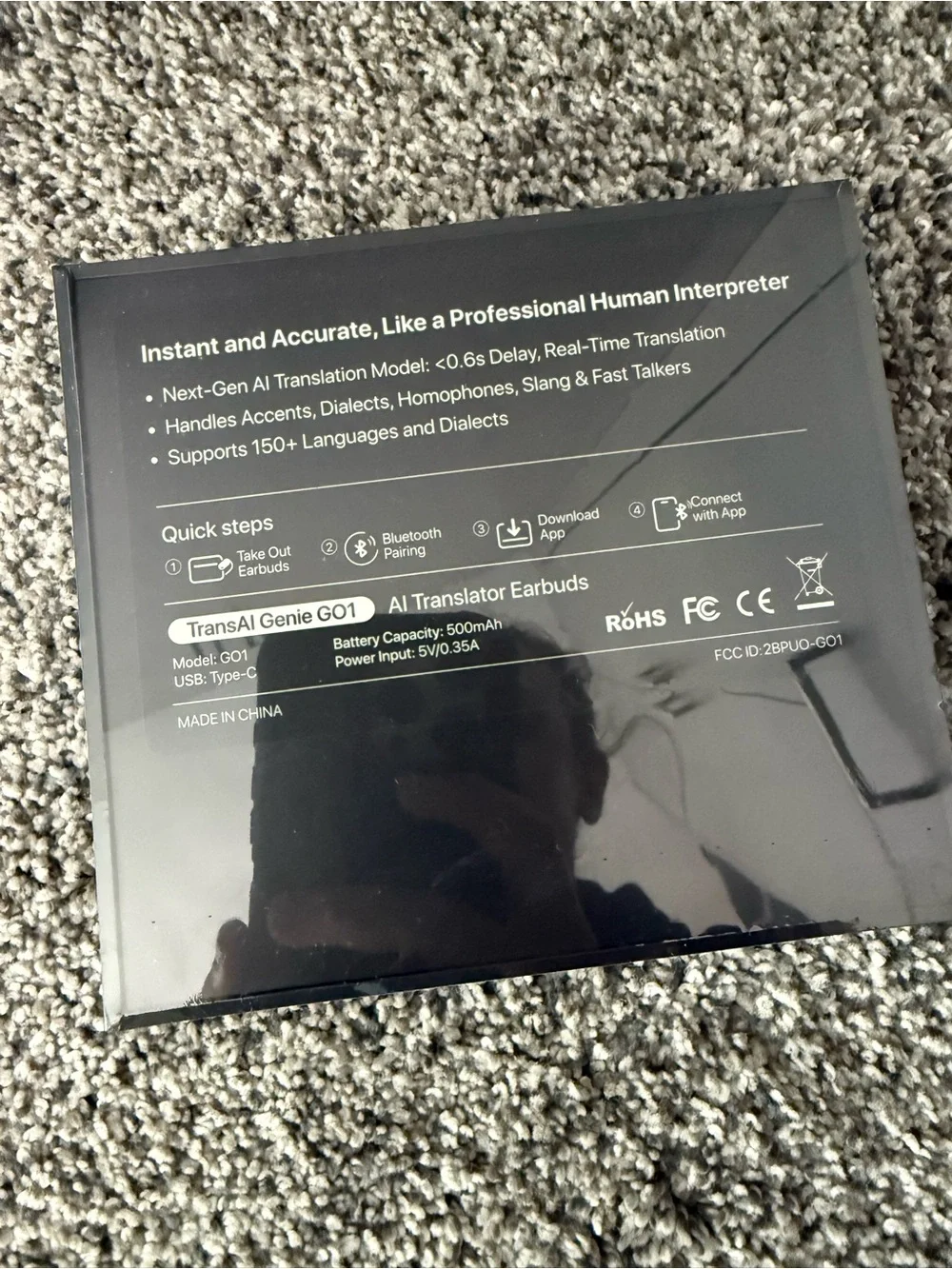 Black Wireless AiTranslator Earbuds Unopened Box
