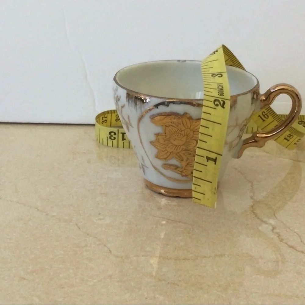 Vintage Sterling China Japan Porcelain 5 Demitasse cups and saucers. . ##