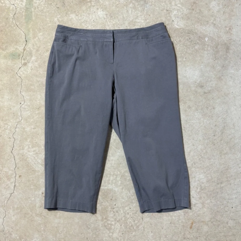 Lane Bryant Capri Pants Women’s Plus Size 16 Gray Zip Fly Back Pockets