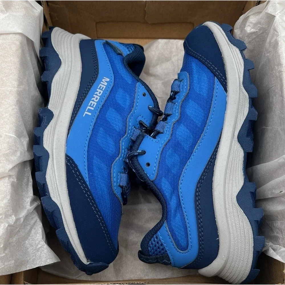 Merrell Moab Speed Little Boys Girls Waterproof Hiking Sneaker Size 13 Blue