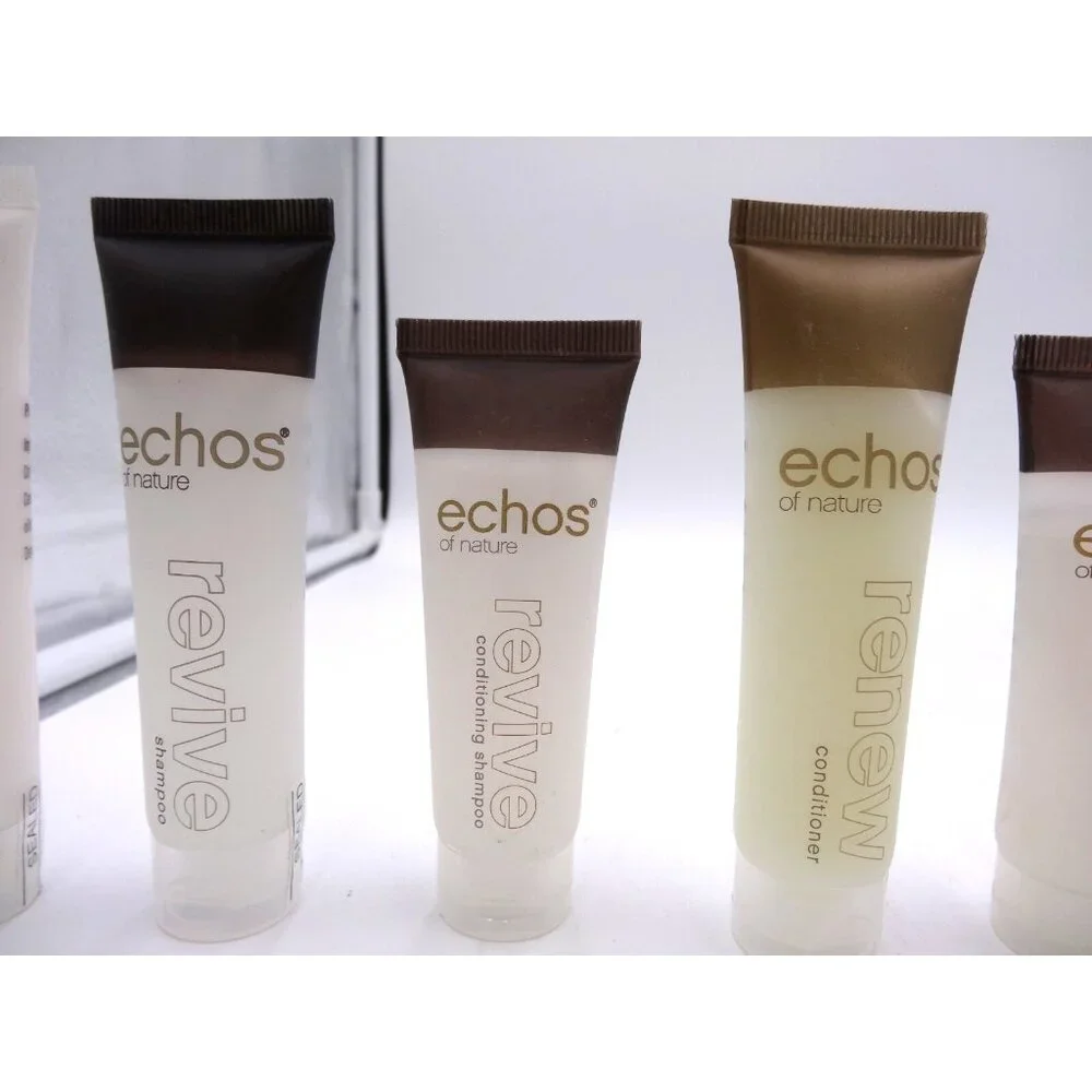 Echos of Nature 25 Pieces Lotion 1.25 oz Soap sealed travel size 1.5 oz Shampoo