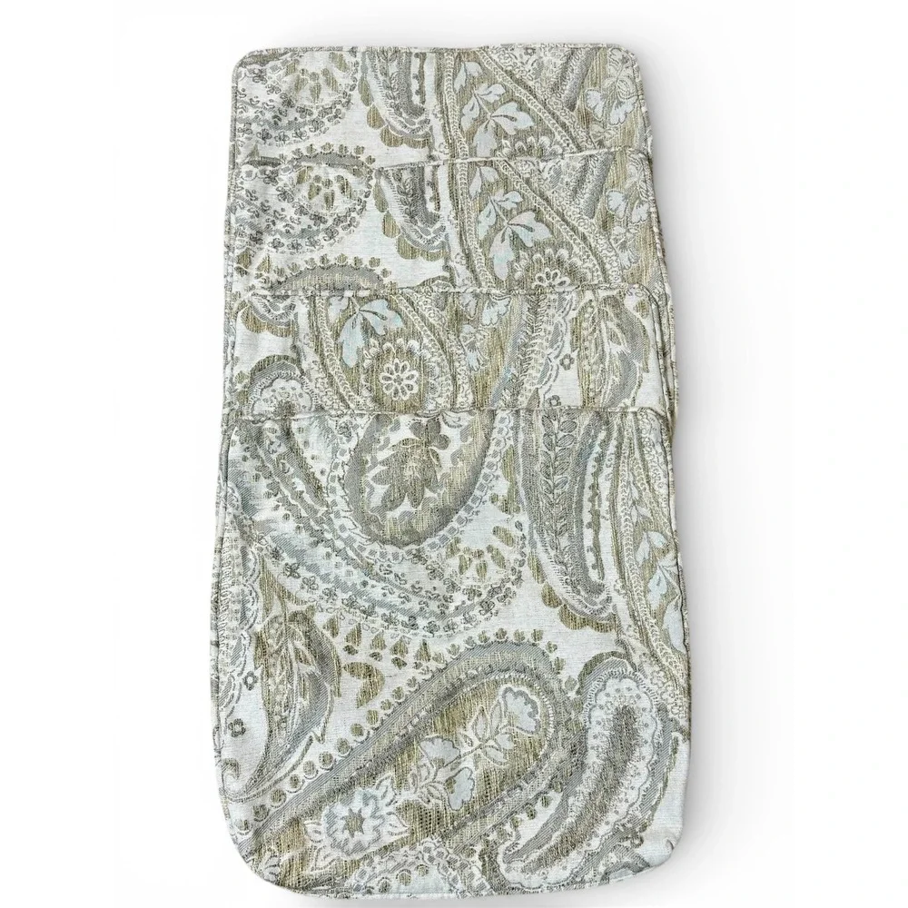 4-Custom Jacquard Paisley Pillow Covers Sz-18 x 18 Gold, Silver, Ivory Neutrals‎
