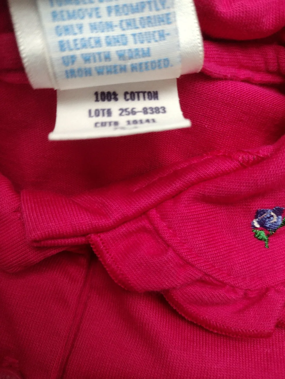 Vintage Baby OshKosh Bgosh Pink Long Sleeve Flower Polo Shirt Girl 3-6M USA Made